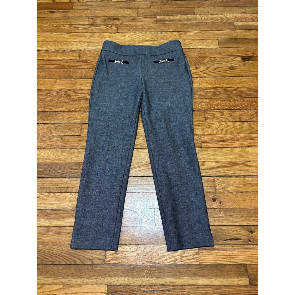 Talbots Chatham Ankle Pants Women's Size 4p Gray Crop Casual Career Side Zip